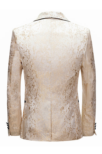 Hvit Jacquard Herre Blazer